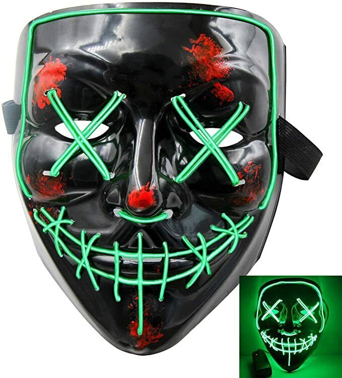 Kitcheniva Halloween Face Mask LED Light Up Party Purge