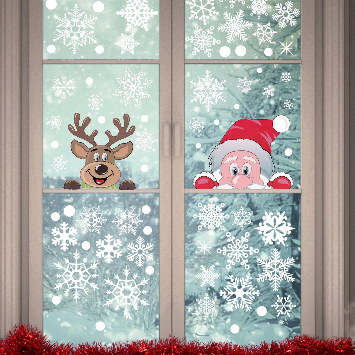 Wrapables Snowflake Window Clings Decal Stickers, Christmas Winter Decoration for Glass Windows