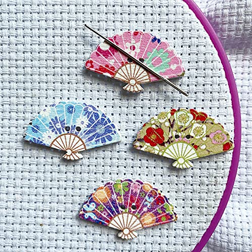 4 Pieces Fan Needle Minders, Magnetic Needle Nanny, Cross Stitch Embroidery  Needlework Accessories