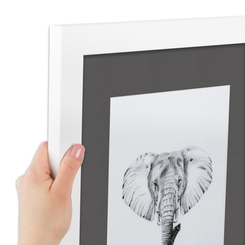 ArtToFrames Collage Photo Picture Frame with 4 - 5x7 inch Openings, Framed in White with Over 62 Mat Color Options and Plexi Glass (CSM-3966-179)