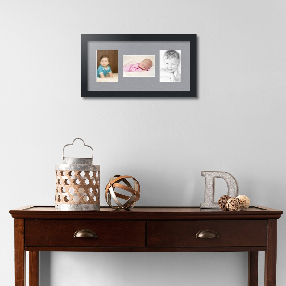 ArtToFrames Collage Photo Picture Frame with 3 - 4x6 inch Openings, Framed in Black with Over 62 Mat Color Options and Regular Glass (CSM-3926-113)