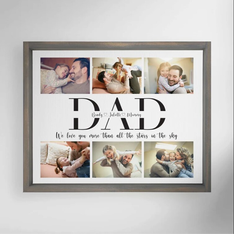 Father's Day Photo Canvas Print — Father's Day Wall Decor, Father's Day Gift Idea, Family Signs, Custom Font Background Stain Choices! 332384114147491840