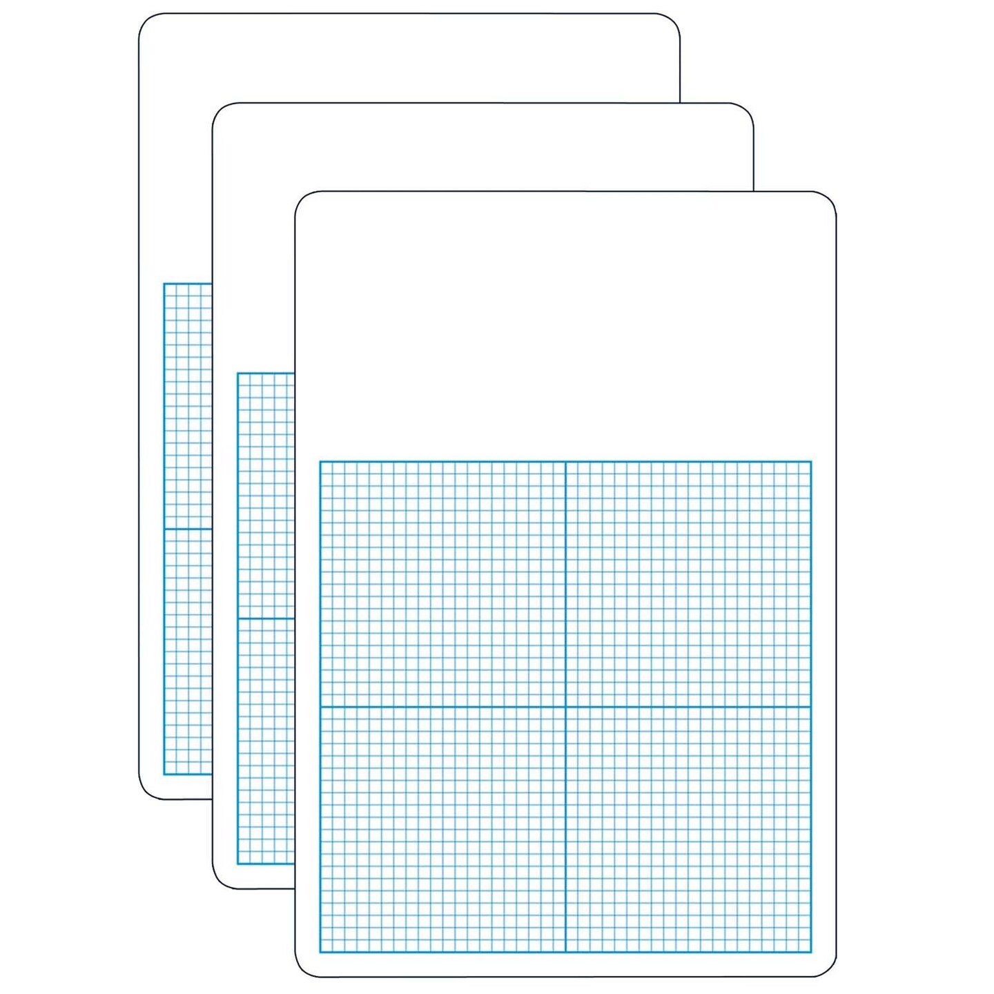 0.25&#x22; Graph Dry Erase Board, 11&#x22; x 16&#x22;, Pack of 3