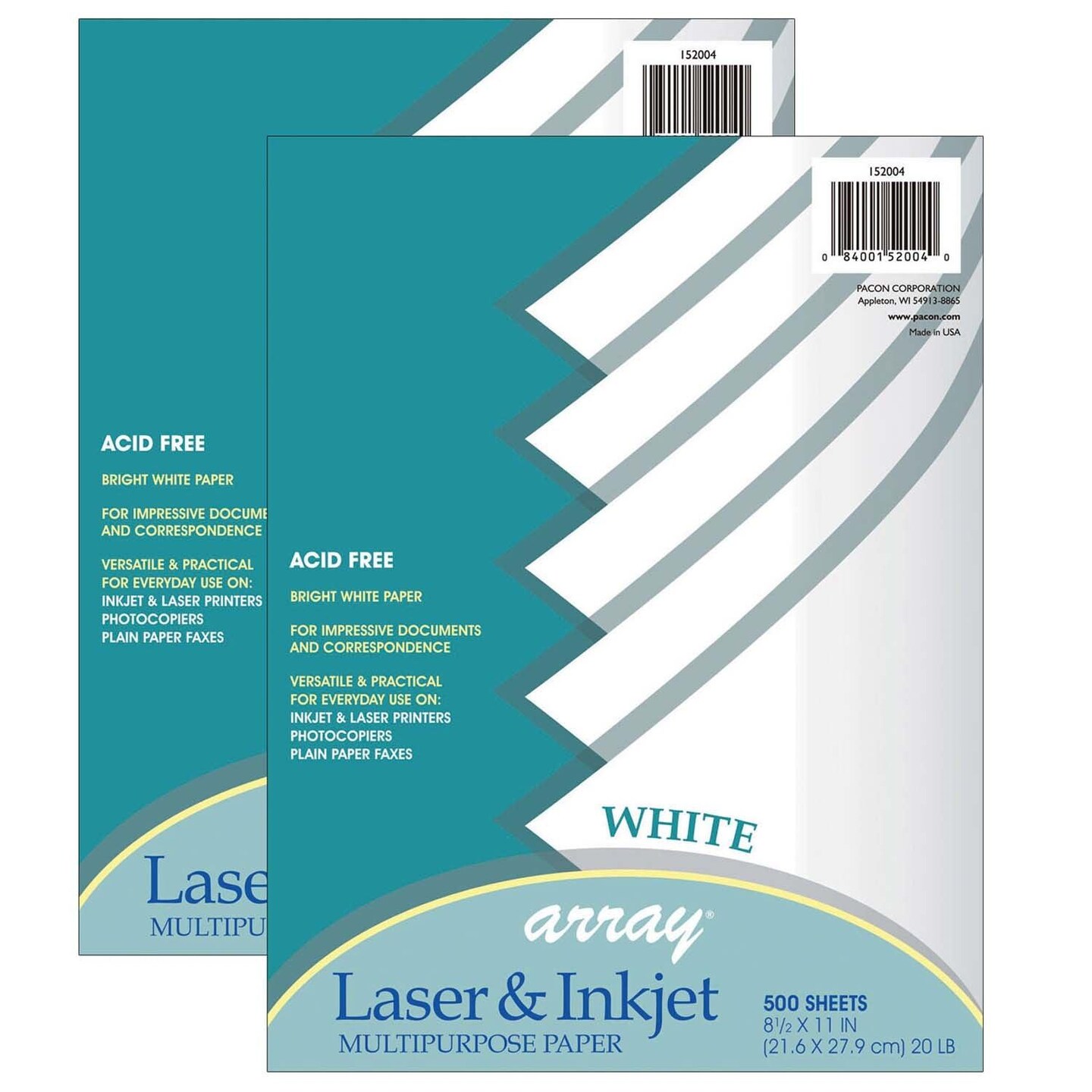 Multi-Purpose Paper, White, 8-1/2&#x22; x 11&#x22;, 500 Sheets Per Pack, 2 Packs