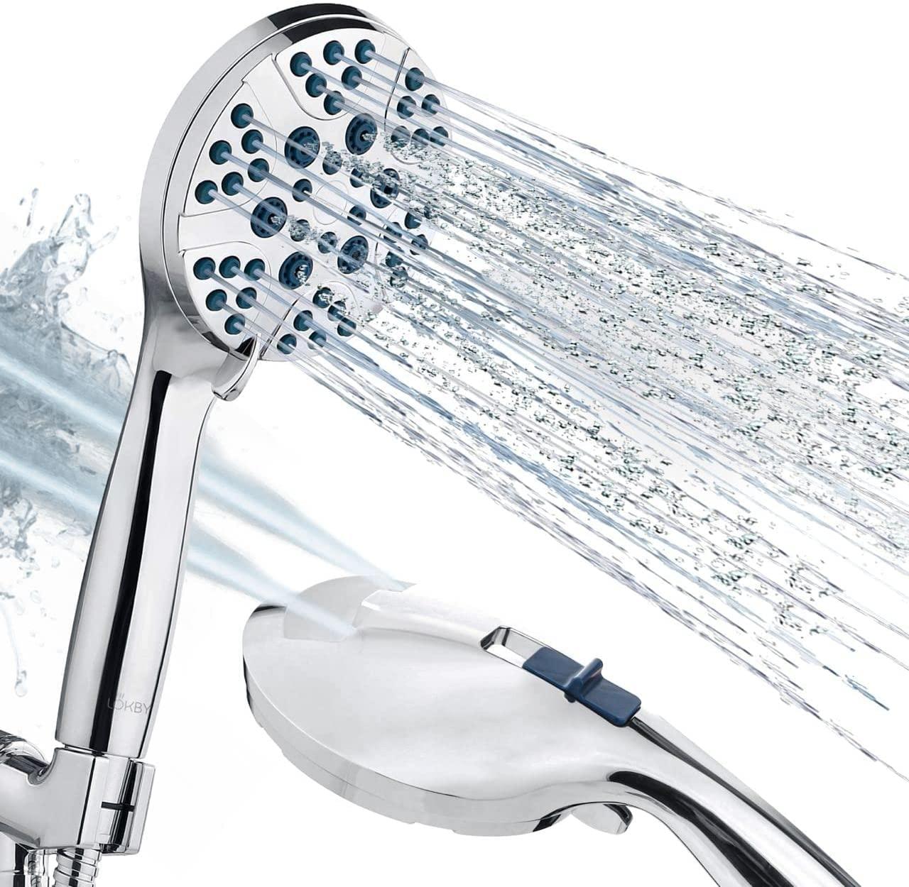High Pressure Shower Head with Handheld   8 Spray Settings High Flow Removable Shower Head with Hose   Handheld Showerhead   59  Stainless Steel Shower Head Hose   Chrome