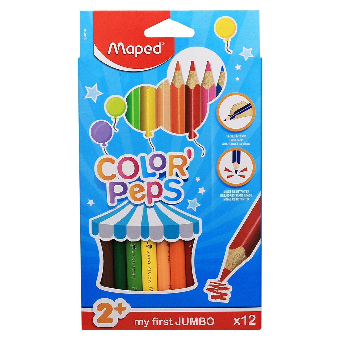 Color&#x27;Peps My First Jumbo Triangular Colored Pencils, 12 Per Pack, 6 Packs
