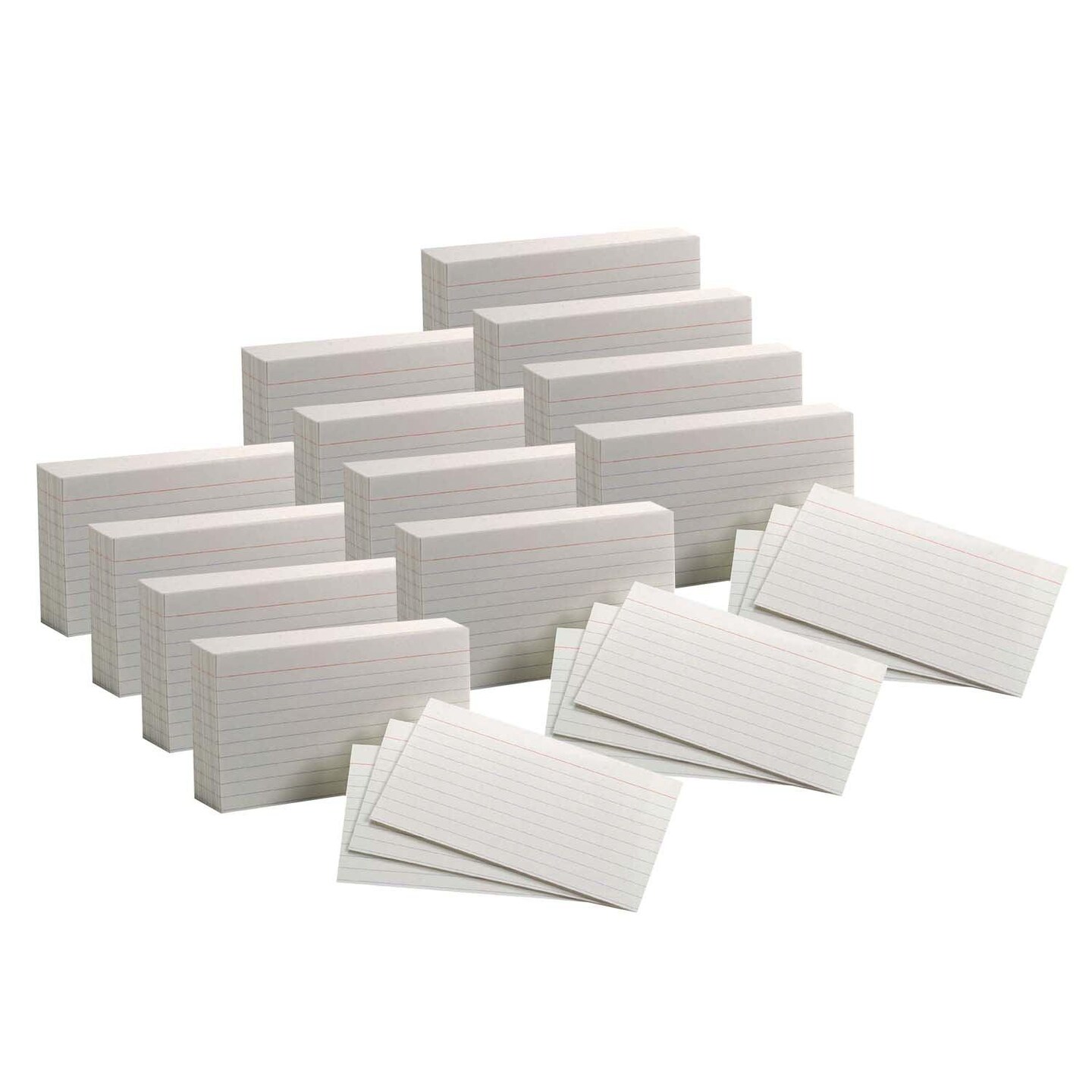 Index Cards, 3&#x22; x 5&#x22;, Ruled, 100 Per Pack, 12 Packs