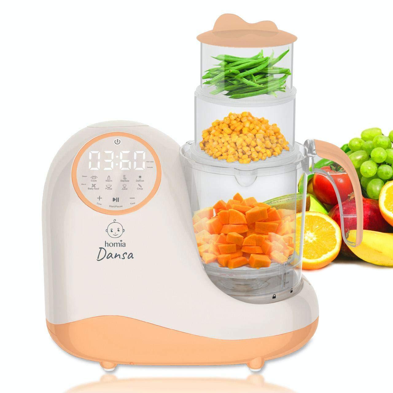 Baby Food Maker Chopper Grinder Mills and Steamer 8 in 1 Processor for Toddlers Steam Blend Chop Disinfect Clean 20 Oz Tritan Stirring Cup Touch Control Panel Auto Shut Off 110V Only
