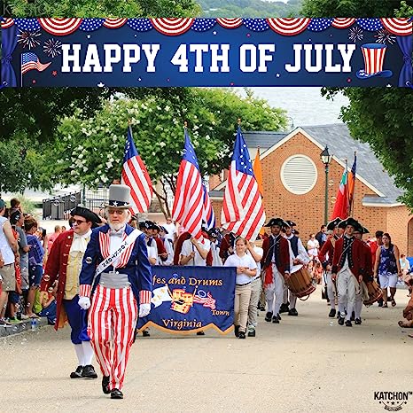 Happy 4th of July Fabric Banner, 1ct
