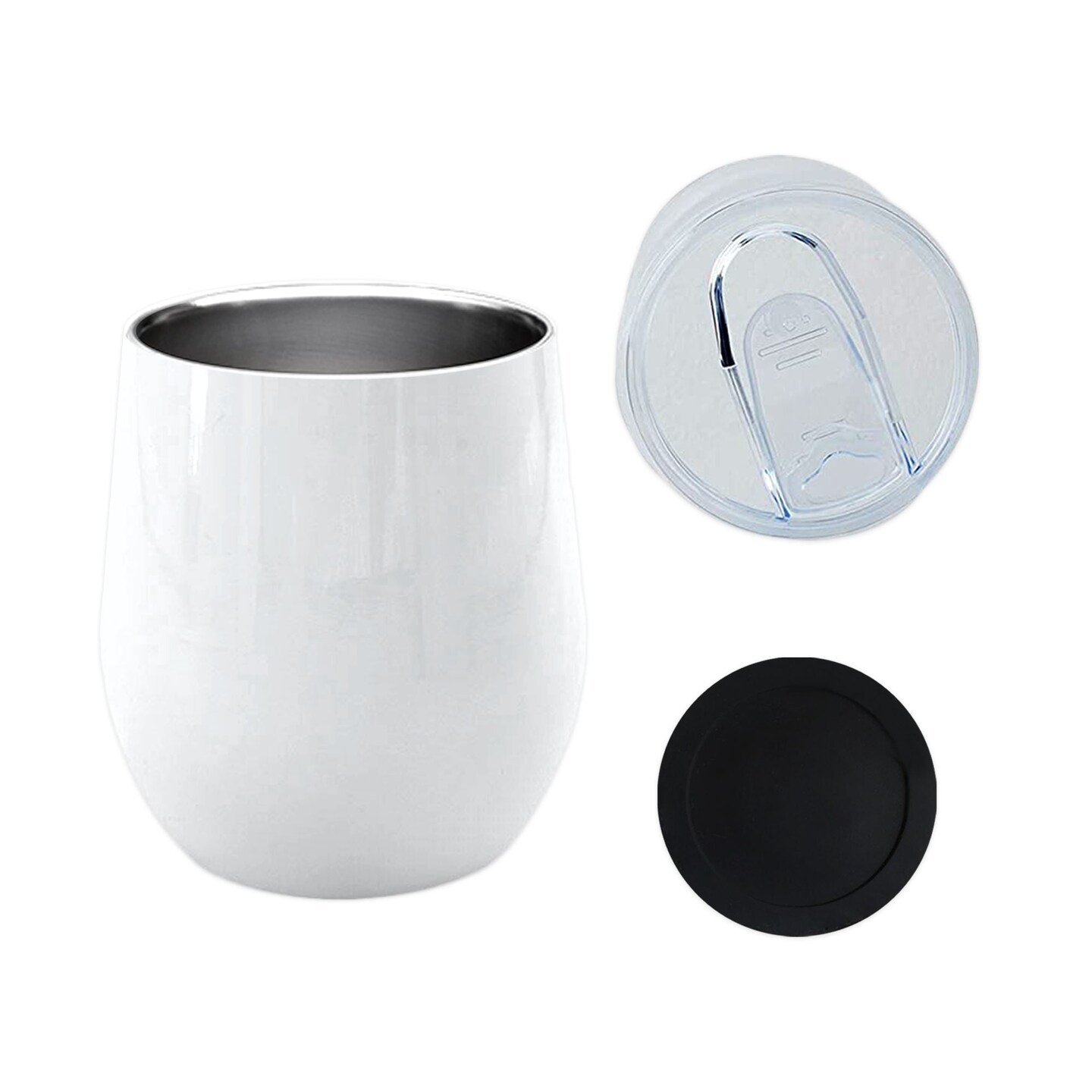 ProSub 12oz Wine Tumbler Stemless Sublimation Blanks White - 24 Pack