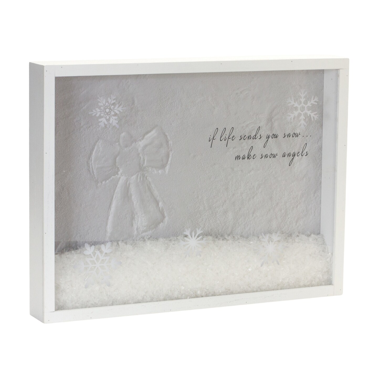 Melrose Snow Angel Shadow Box Table Top Christmas Decoration - 15.75"