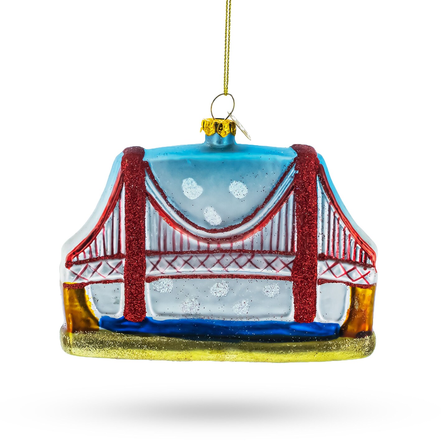 Golden Gate Bridge, San Francisco, California Blown Glass Christmas Ornament