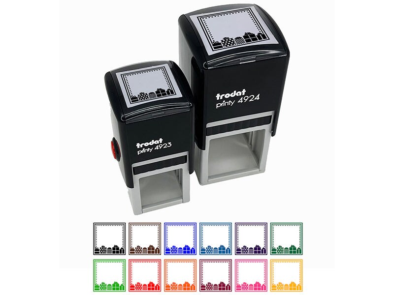Blank Holiday Label Christmas Birthday Presents Gifts Self-Inking Rubber Stamp Ink Stamper