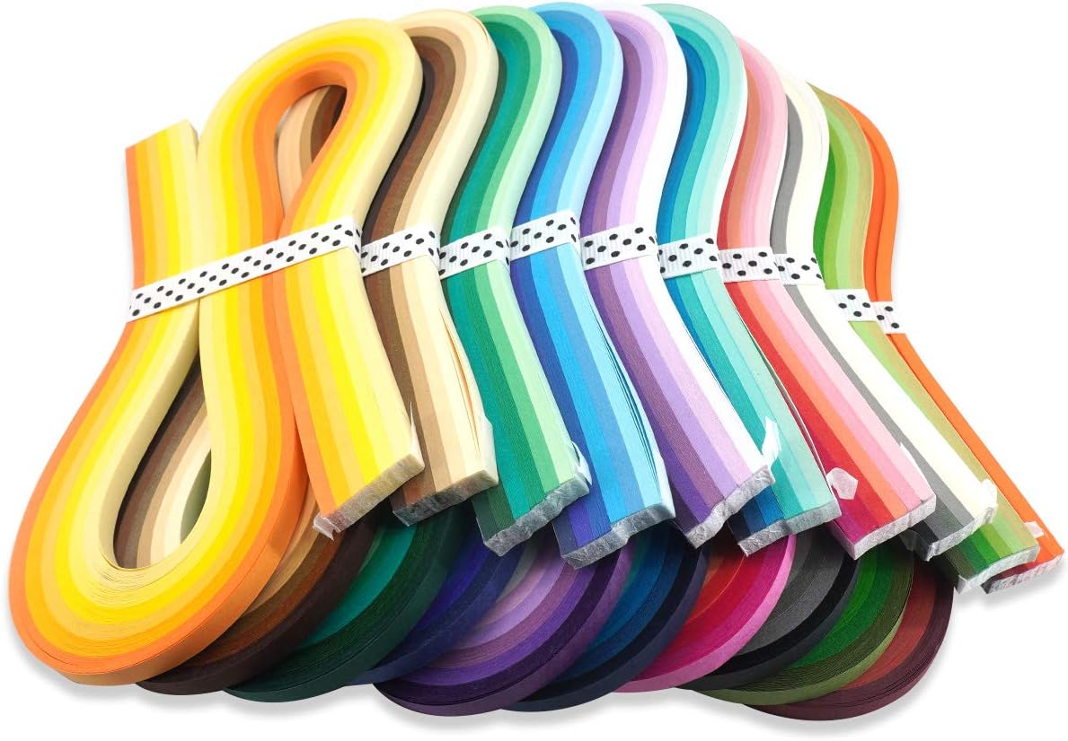 Multi-Color Paper Quilling Strips Set 60 Colors 10 Packs 54cm Length Paper Width 3mm (0.12 in)