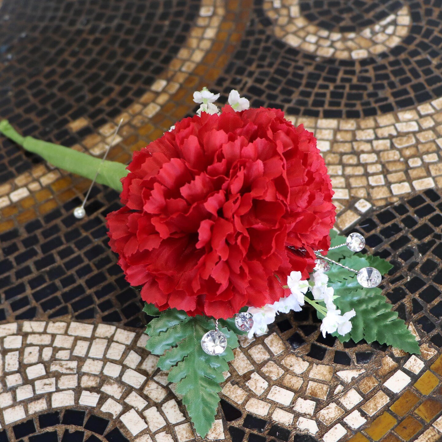 100-Pack: Burgundy Silk Carnation Flower Picks, Floral Home by Artificial Flowers