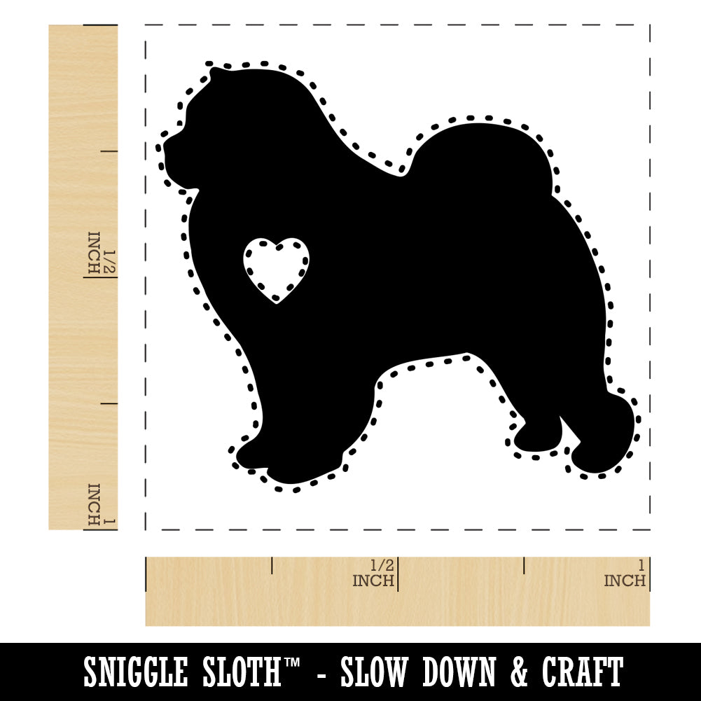 Chow Chow Dog with Heart Self-Inking Rubber Stamp Ink Stamper