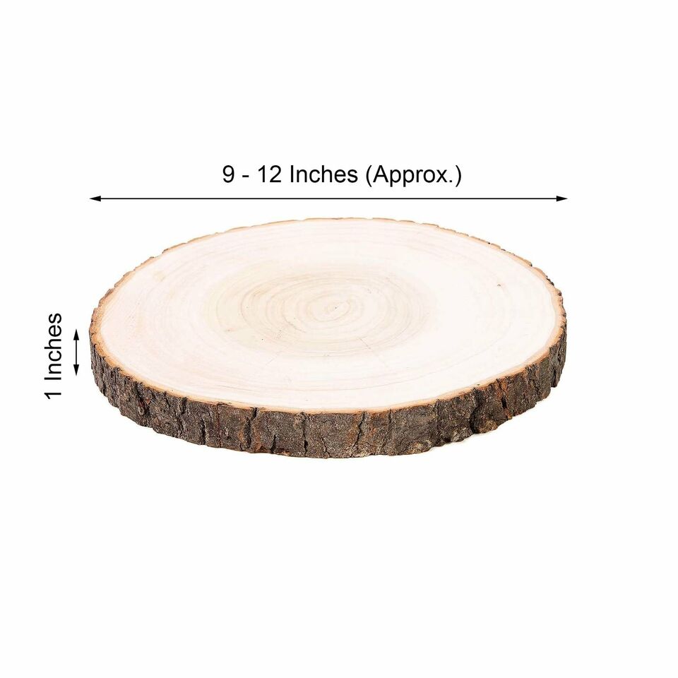 12&#x22; Natural Round Poplar Wooden Slices