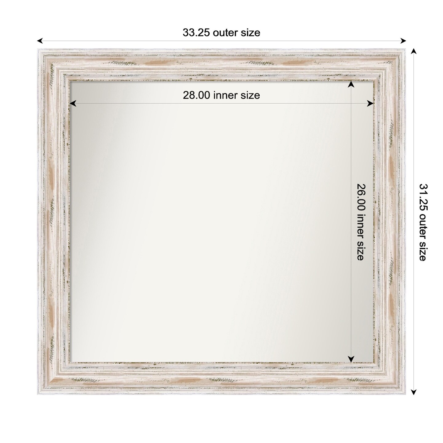 Alexandria Non-Beveled Custom Framed Bathroom Vanity Wall Mirror
