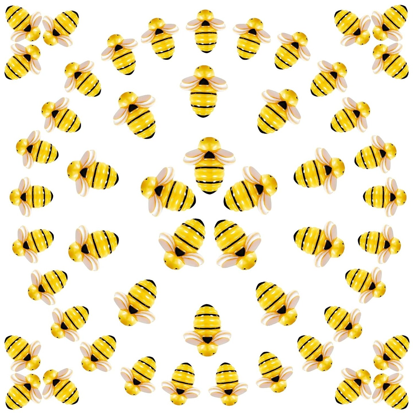 20 Pieces Tiny Resin Bees Decor Bee Shaped Craft Embellishment Tiny Resin Bee Embellishments Flatback Bee Pieces Decorations for Art and Crafts DIY Party Decor, 0.98 Inch, 0.74 Inch, 0.55 Inch