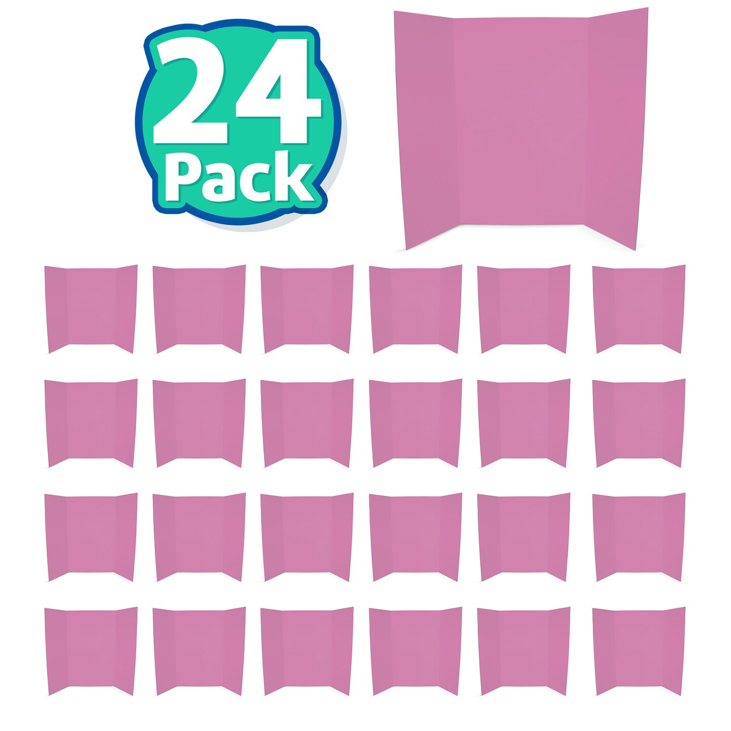 Flipside Products 36” x 48” Project Boards for Presentations, Science Fair, School Projects, Event Displays and Trifold Picture Board, Proudly Made in USA - 24 Pack