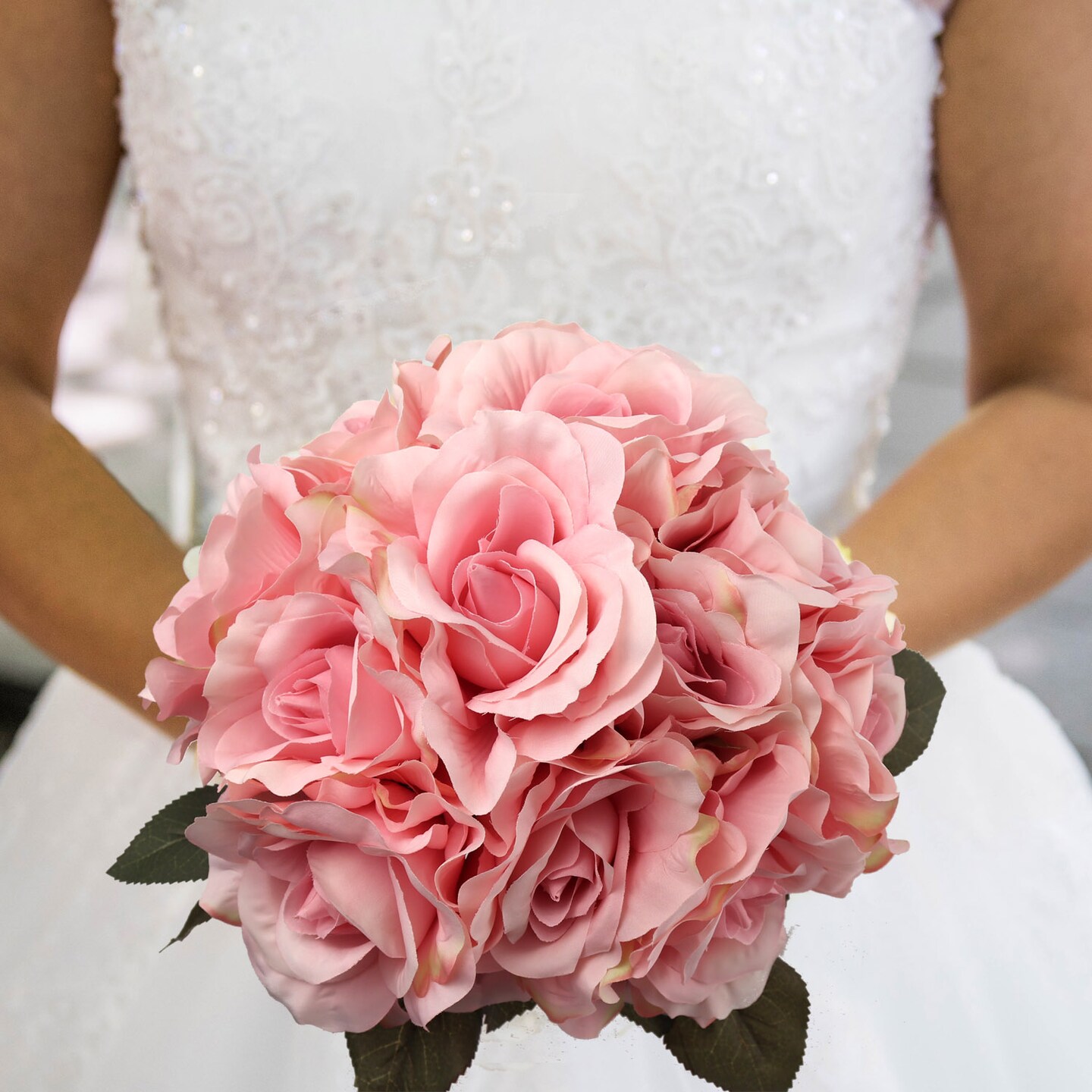 12-Pack: Pink Rose Bouquet with 6 Silk Flowers &#x26; Foliage, Floral Home by Artificial Flowers