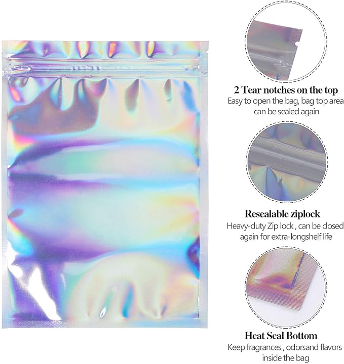 4x6 Inches Holographic Pouch Bags 100 pcs