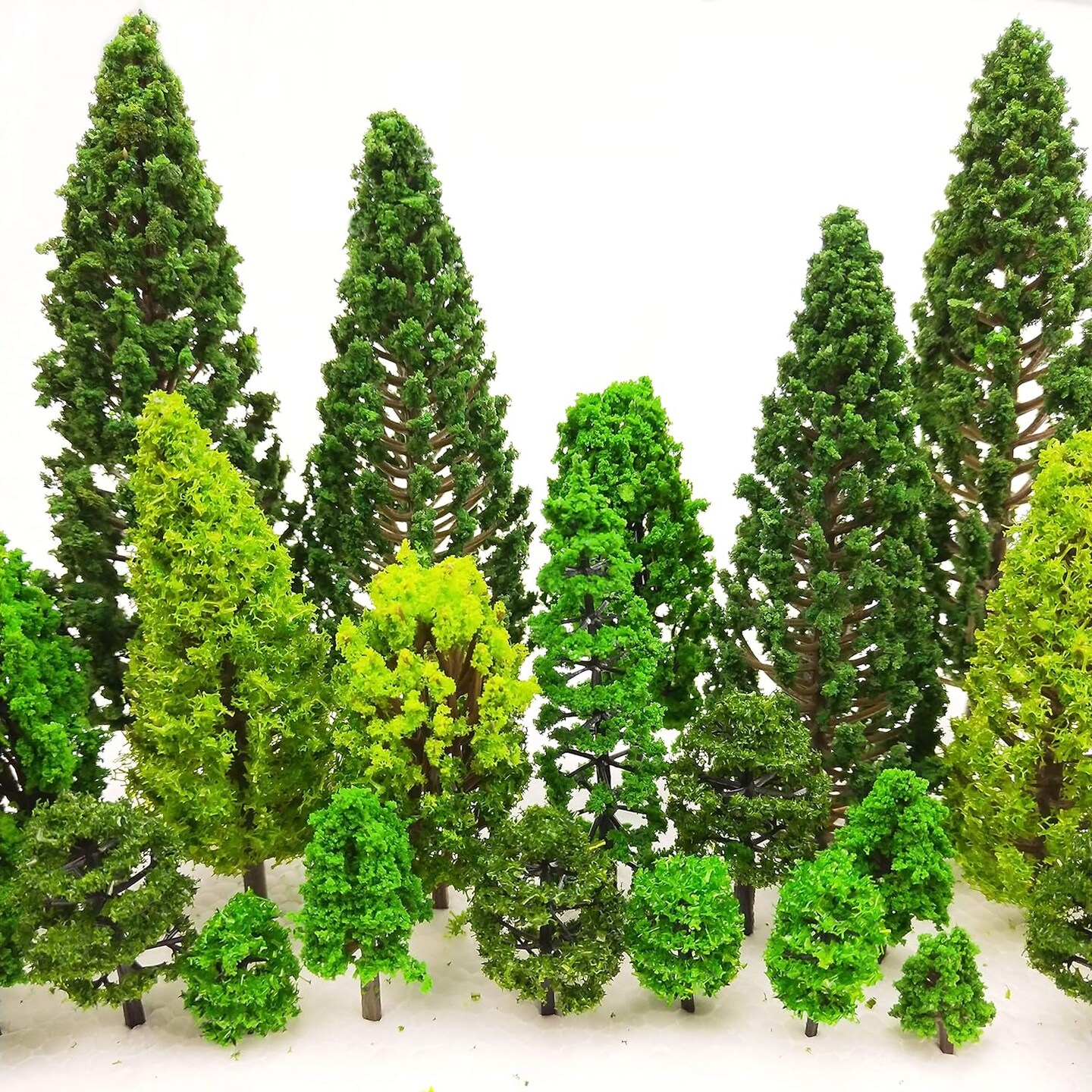 36 Pieces Model Trees 1.36-6 inch Mixed Model Tree Train Scenery Architecture Trees Fake Trees for DIY Crafts, Building Model, Scenery Landscape Natural Green