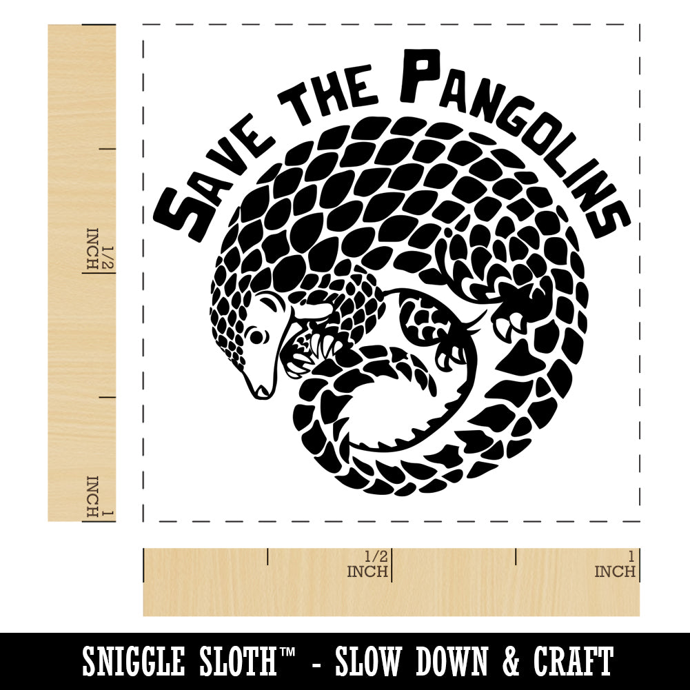 Save the Pangolins Endangered Species Self-Inking Rubber Stamp Ink ...