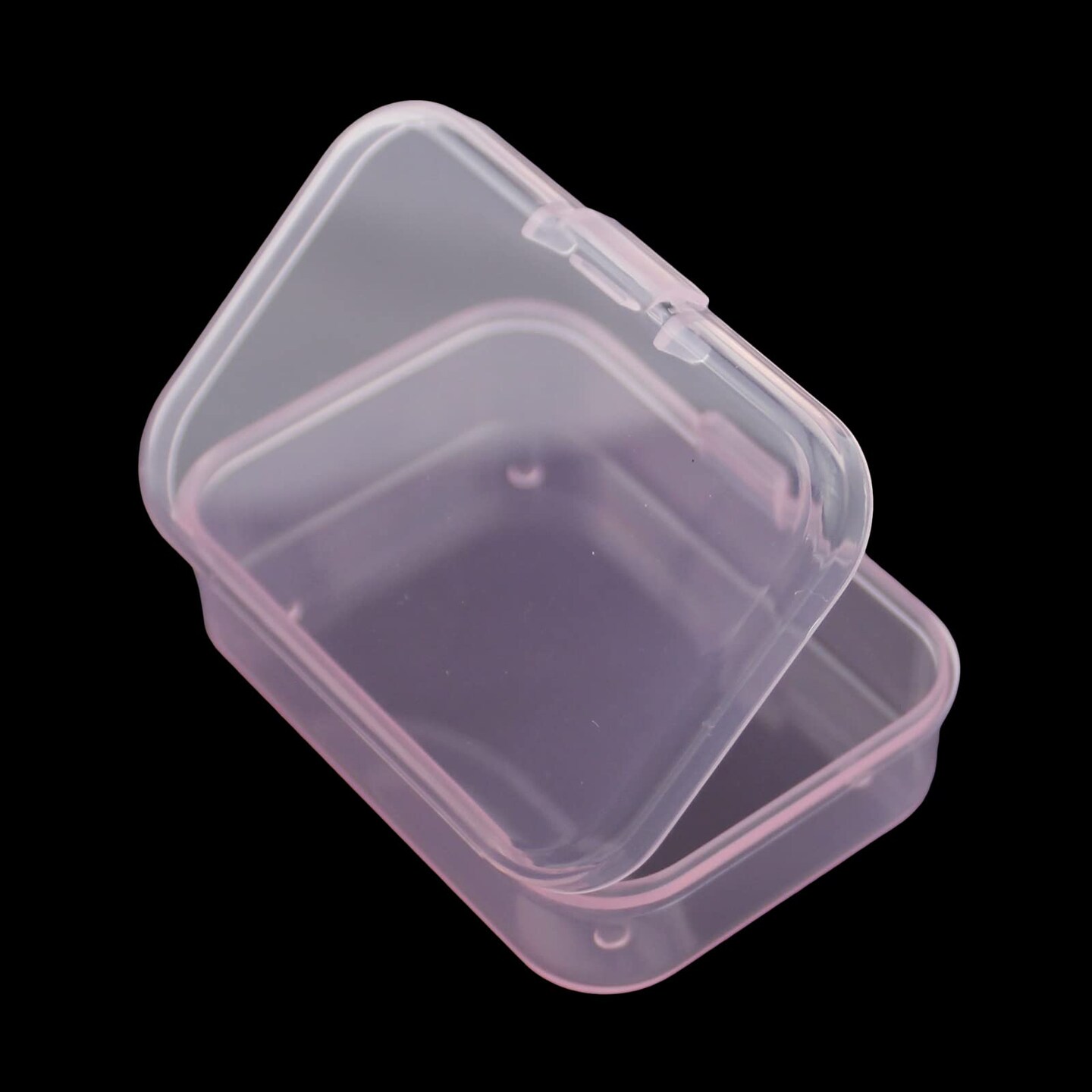 30 Pieces Mini Rectangular Plastic Boxes Empty Storage Organizer Containers with Hinged Lids for Small Items and Other Craft Projects (Pink, 2.6 x 1.8 x 0.8 inch)