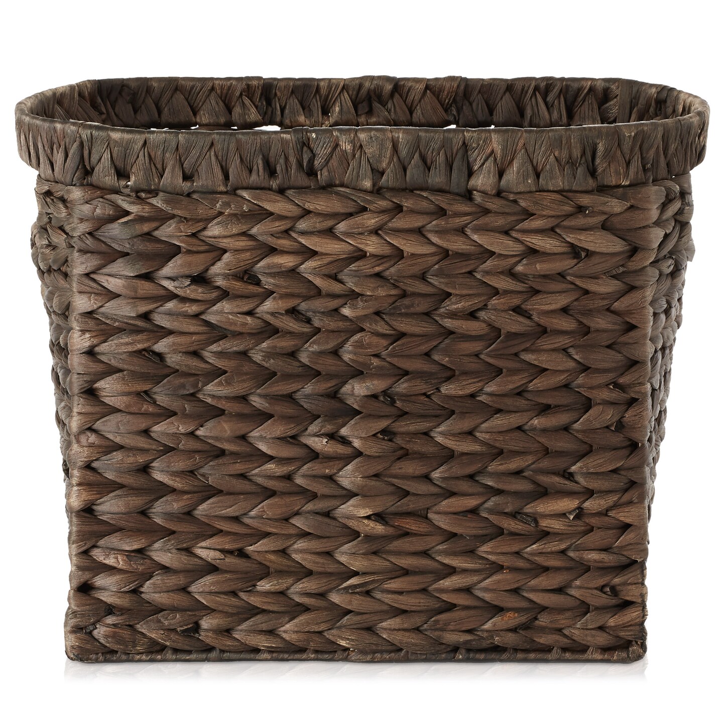 Casafield Woven Magazine Holder with Handles - Water Hyacinth Storage Basket for Bathroom, Living Room, Home Office