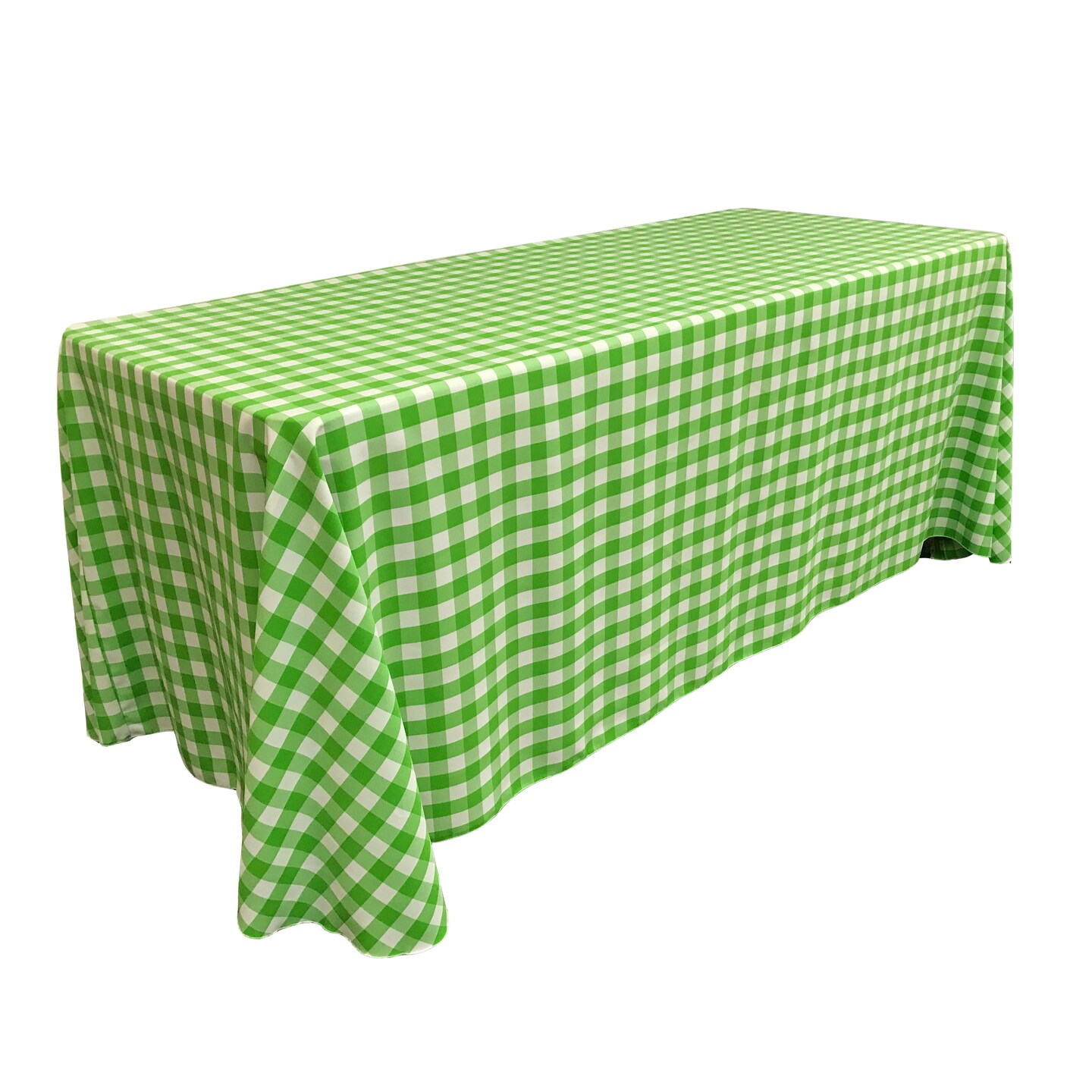 Polyester Gingham Checkered 90 By 156-inch Rectangular Tablecloth