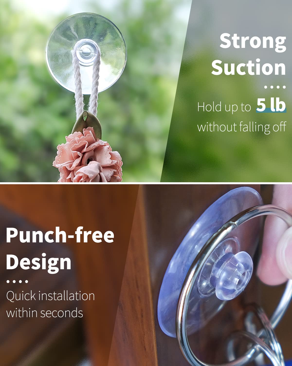 60 Pack Suction Cups for Glass, Small Rubber Suction Cups for Home Kitchen Bathroom Organization Christmas Decoration Window (Assorted Sizes 0.8 & 1.2 & 2.2 Inch)