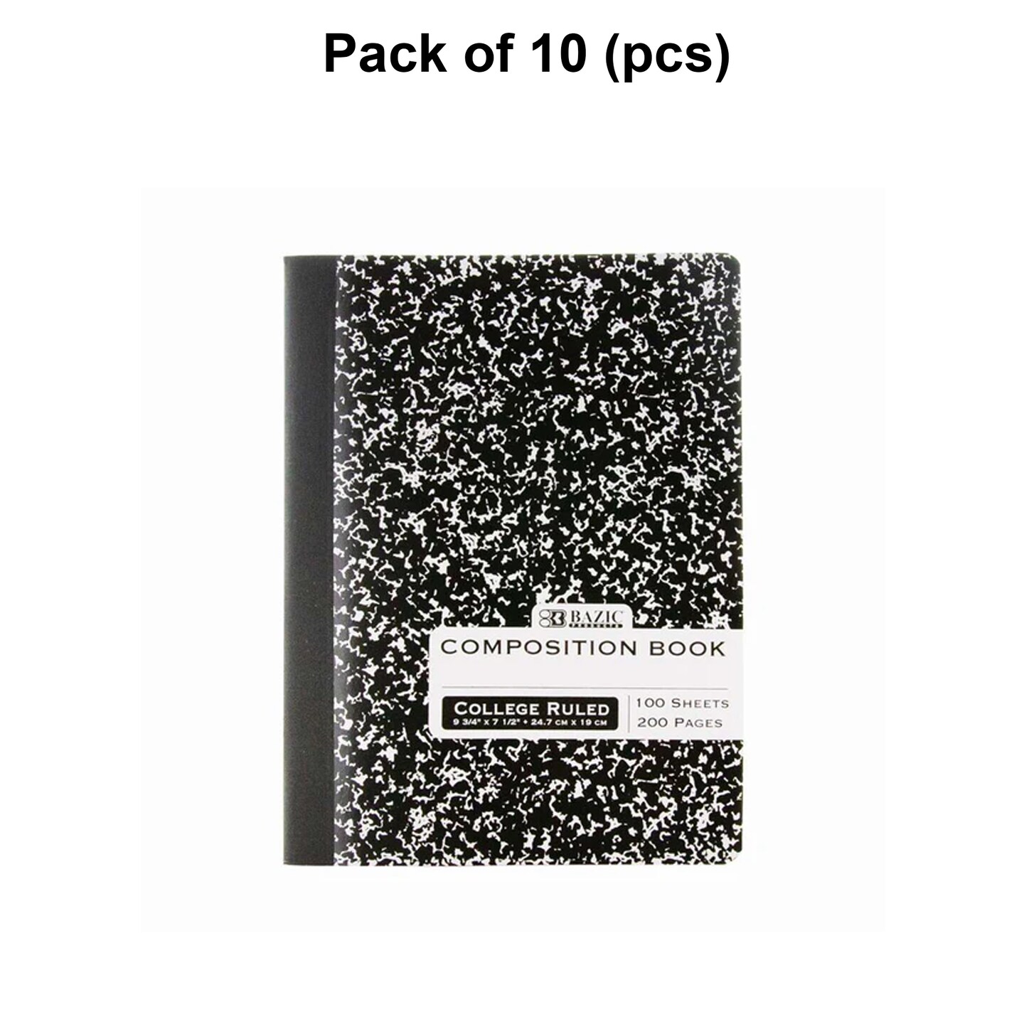 Composition Book C/R Black Marble 100 Ct