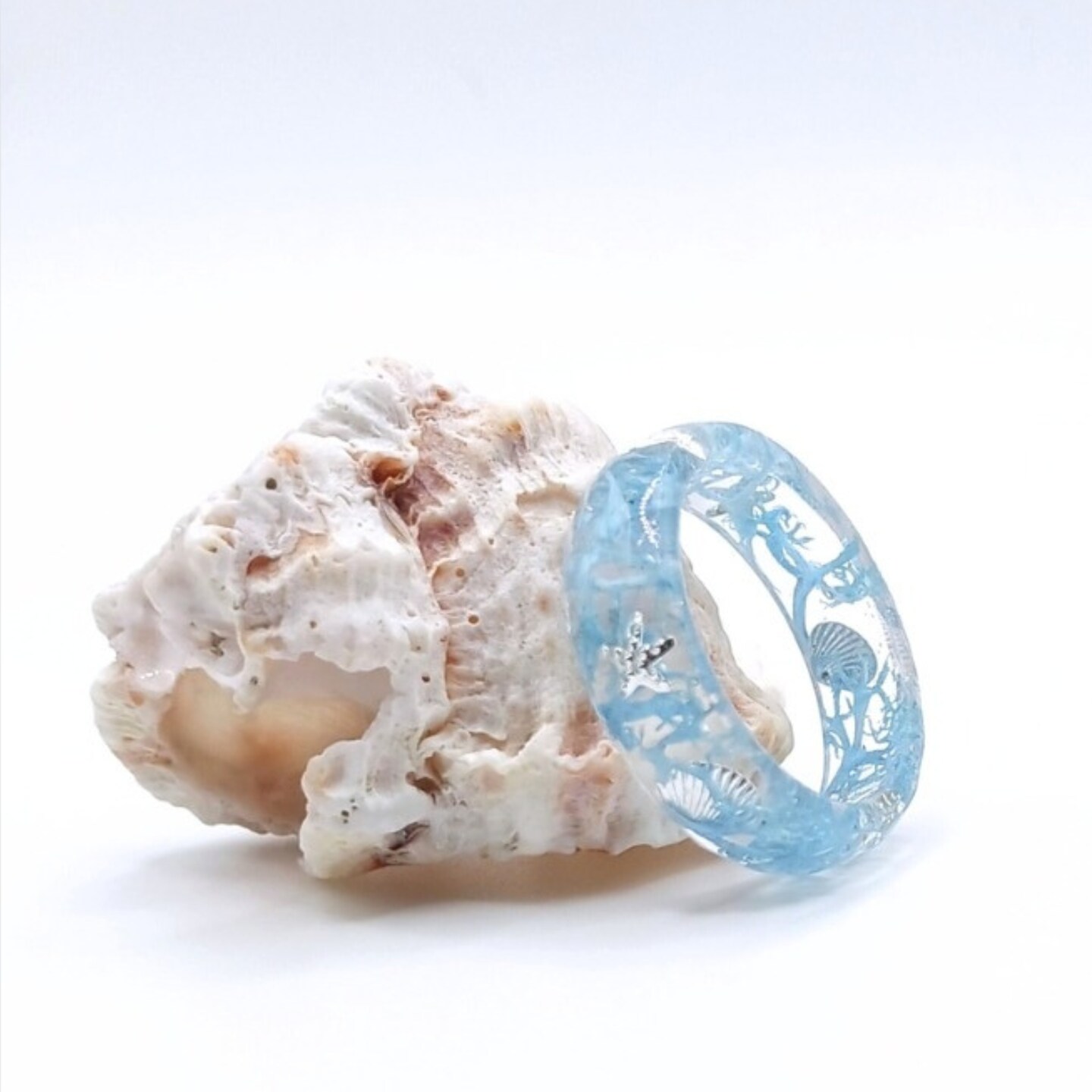 ☆Hei☆ ocean ring HE21SRSG016XXFR Silver ocean shell ring, Beach inspired ring, Gift for ocean