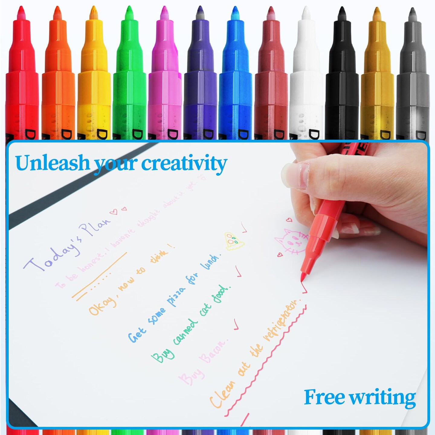 12 Colors Acrylic Paint Pens for Kid 0.7mm, Extra Fine Paint Pens Acrylic Markers Canvas, Rock Painting, Wood, Fabric, Ceramic, Stone, Metal, Art Supplies