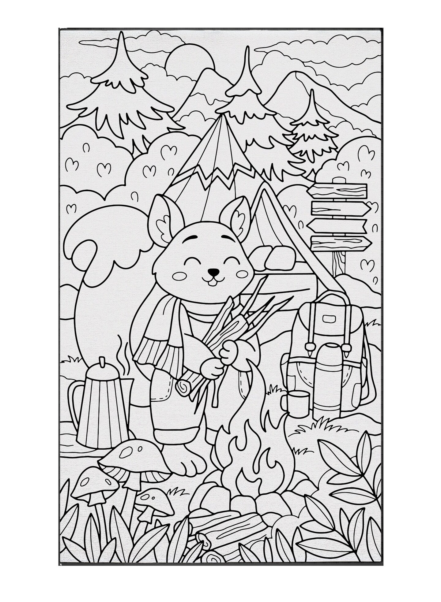 Woodland Nursery Animals Coloring Rug Washable Markers Gift For Kids Toddler Preschool Kindergarten Party Activity Game 1st Birthday Gift