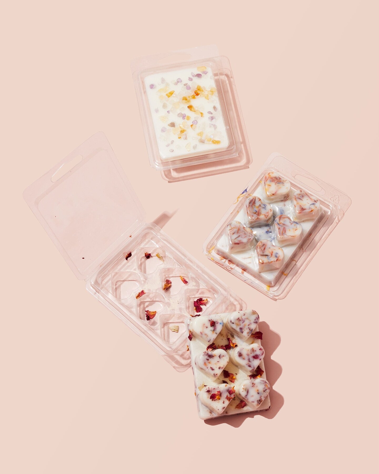 Wax Melt Heart Clamshell, 6 Cavity, Recycled Plastic