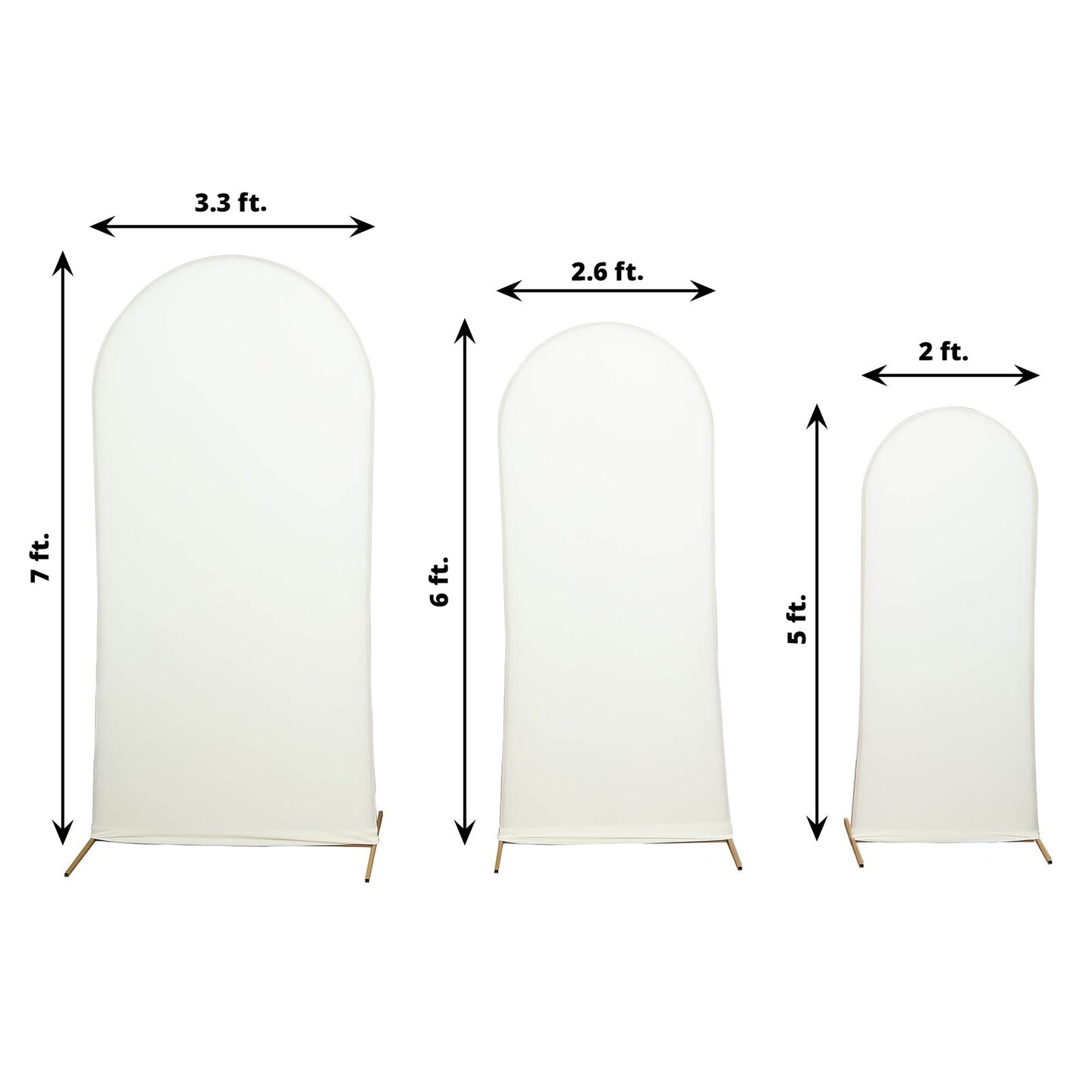 3 Fitted Matte Spandex Round Top Wedding Arch Backdrop STAND COVERS