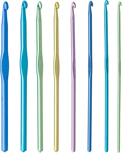 Crochet Set Alum Sz Notion, Hook sizes: 3.125-6.5 mm, US D-K, Assorted