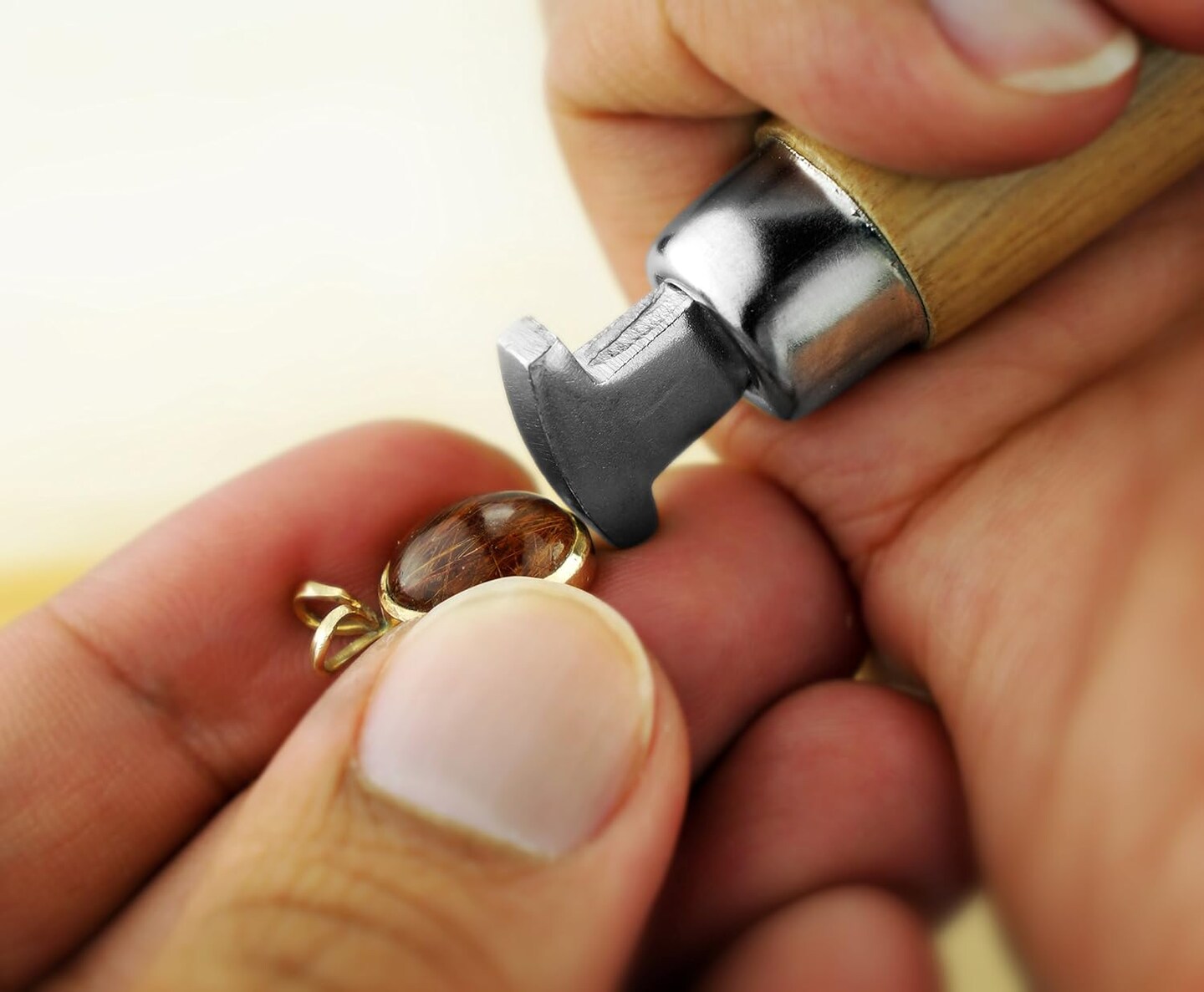 Stone Setting Prong and Bezel Set, Set of 3 Jewelry Stone Setting Tools, Jewelry Stone Prong Pusher, Durable Tips, Ergonomic Wooden Handles