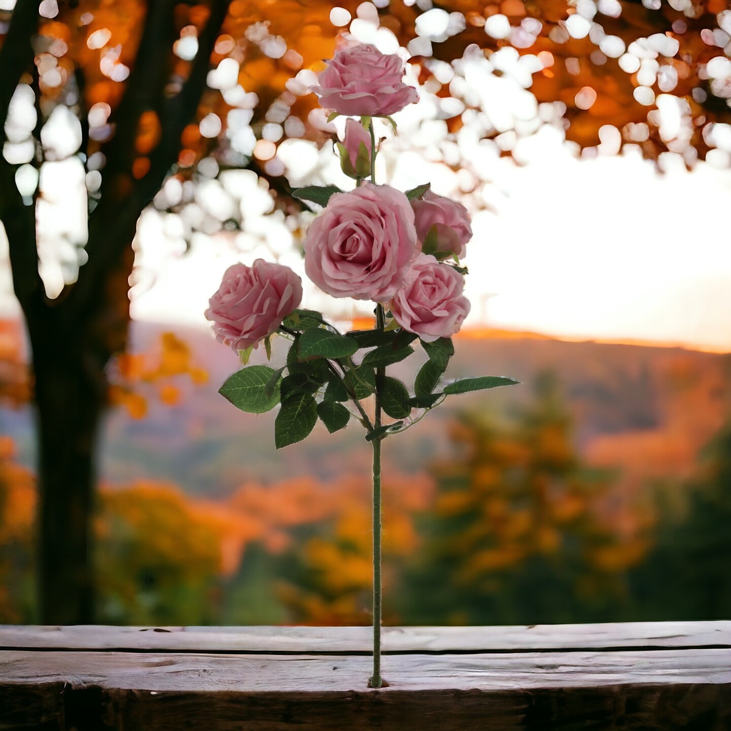 27-Inch Mauve Pink Rose Spray - Set of 12, Lifelike Silk Roses for Elegant Home Décor & Floral Arrangements - Timeless Beauty, Floral Home by Artificial Flowers