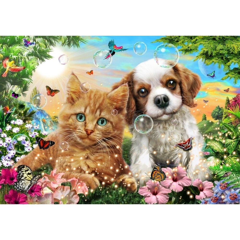 Kitten And Puppy Poster Print By Adrian Chesterman