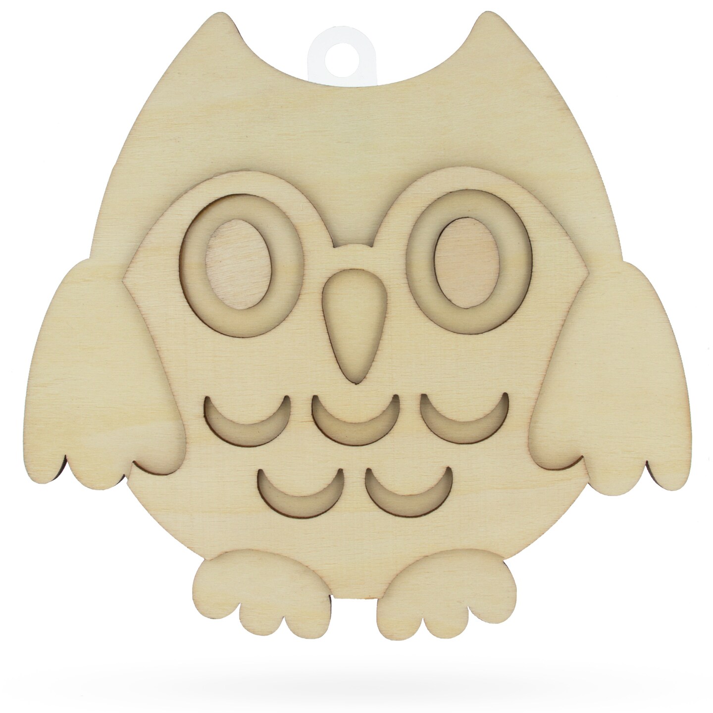 Unfinished Wooden 3D Owl Shape Cutout DIY Craft 6.2 Inches