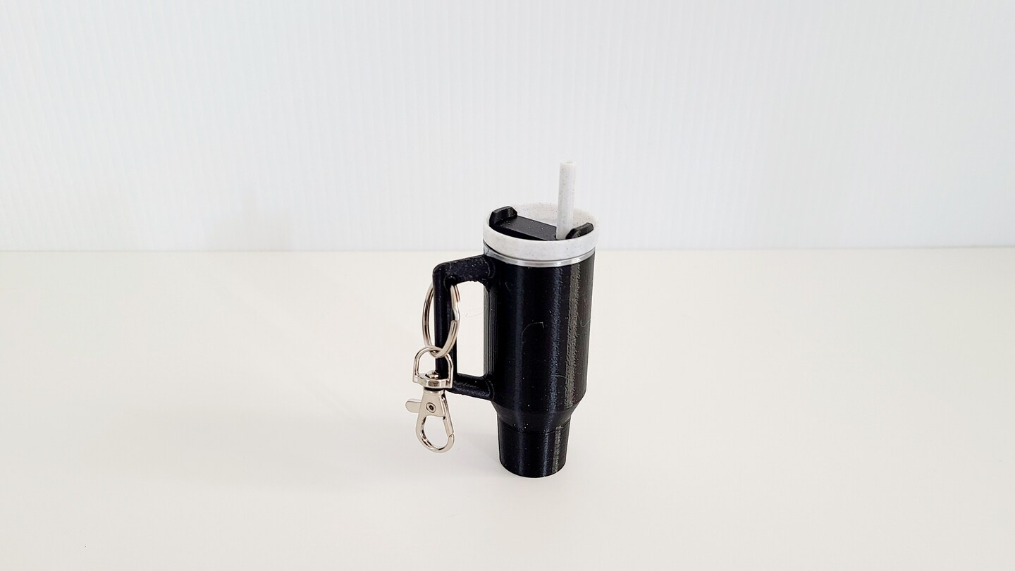 Miniature Stanley Tumbler Cup Replica Keychain - 3D Printed Desk Accessory
