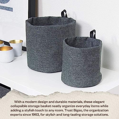 Soft Hang Around Hanging Storage Basket Small | Hanging Wall Basket for Organizing Everyday Necessities | Collapsible Wall Hanging Storage Basket for Closets | 6.7&#x2033;x6.7&#x2033; | Small | Grey