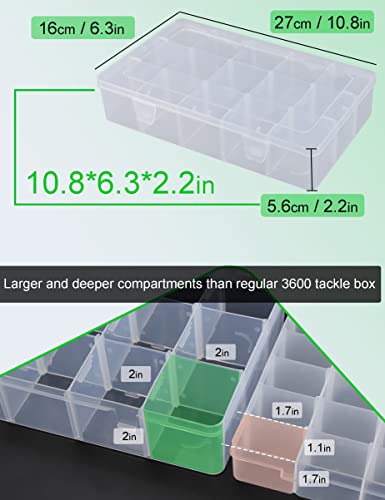  Tnqhuq Plastic Organizer Box Craft Box Bead Organizer Tackle  Box Organizer 2 Pack 15 Large Grids Clear Craft Storage Box Snackle Box  Container Washi Tape Organizer : Arts, Crafts & Sewing