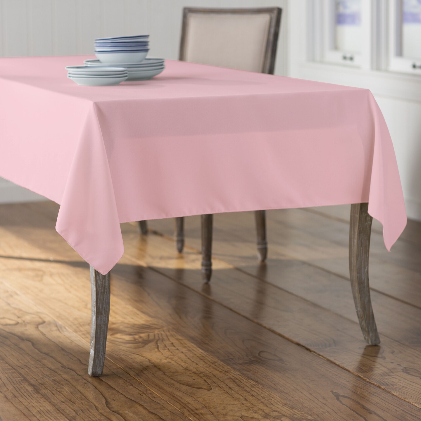 Rectangular Tablecloth Polyester Poplin Seamless Stain Resistant 60 x 120 Inches