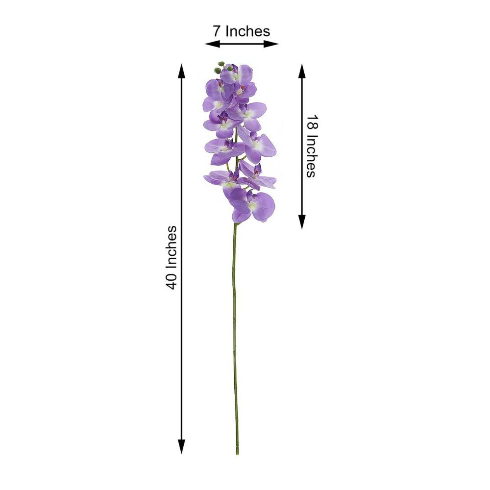 Graceful Silk Orchid Flower Stems: Set of 2, 40-Inch Artificial Centerpieces