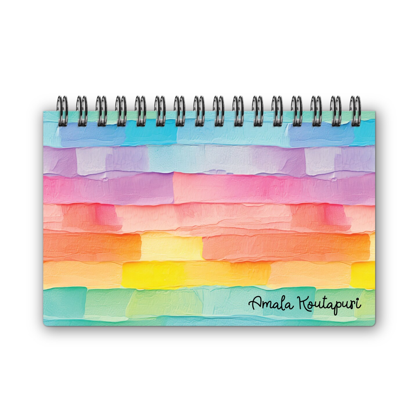 product name is Half size Complete Spiral Planner, 5.5 x 8.5 Inch, Full Year, Week on 1 Page, Weekly and Monthly Views, Dot Grid Notes - Pastel Frosting