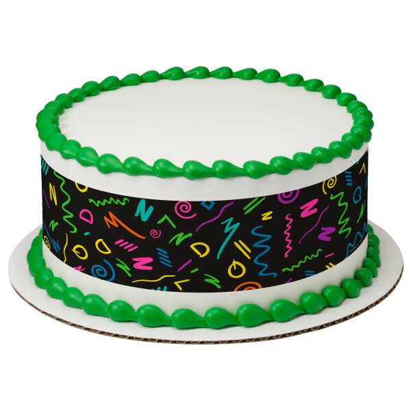 Bright and Vibrant Pattern Edible Cake Topper Image Strips